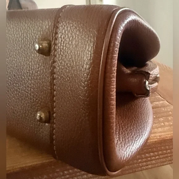 Jaclyn Brown Vintage Purse Brass kiss-lock Zip Pockets Flap top handle - Picture 5 of 9